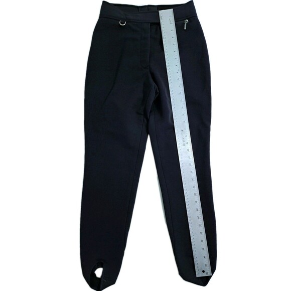 Vintage FERA Skiwear Black Wool Nylon Ski Pants Stirrups Women Size 8R - Picture 7 of 8